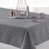 Tokio Jacquard Anthrazit 140x250 cm – fleckabweisende Damast Tischdecke, Nahaufnahme