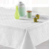 Tokio Jacquard Weiß 140x250 cm – fleckabweisende Damast Tischdecke, Nahaufnahme