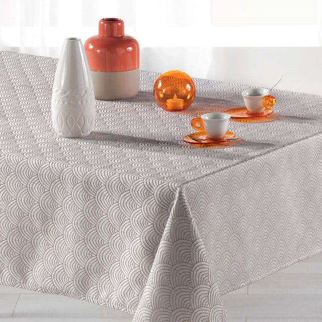 Tokio Jacquard Perle 140x300 cm – Damast Tischdecke, fleckabweisend, Nahaufnahme