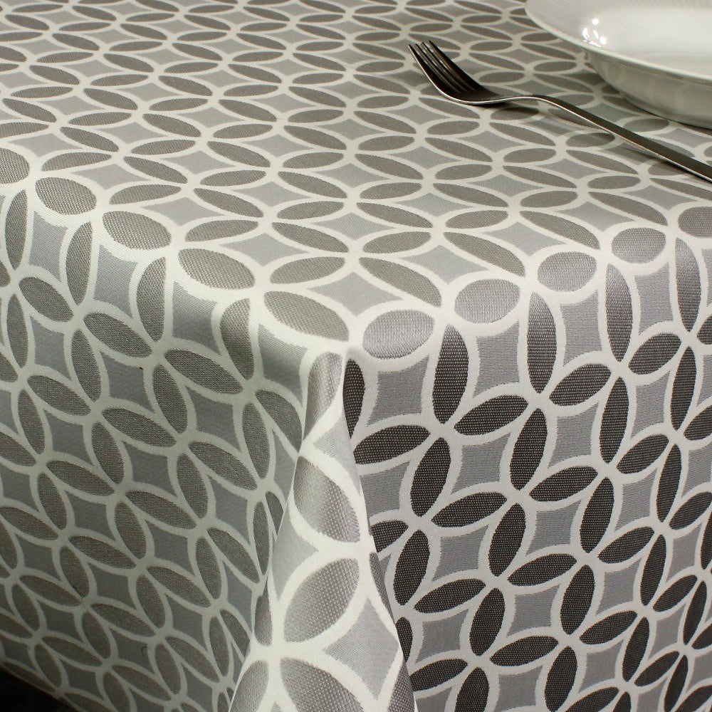 Trama - Abwaschbare Tischdecke mit schönem grauem Muster - 140 cm breit