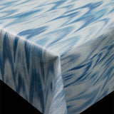 Trend Ikat Blau - PVC-freie Wachstuch Tischdecke