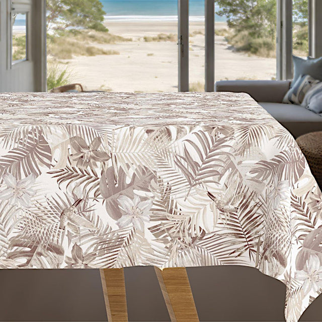 Ein tropischer Traum – Abwaschbare Tischdecke mit tropischen Pflanzen und Blumen