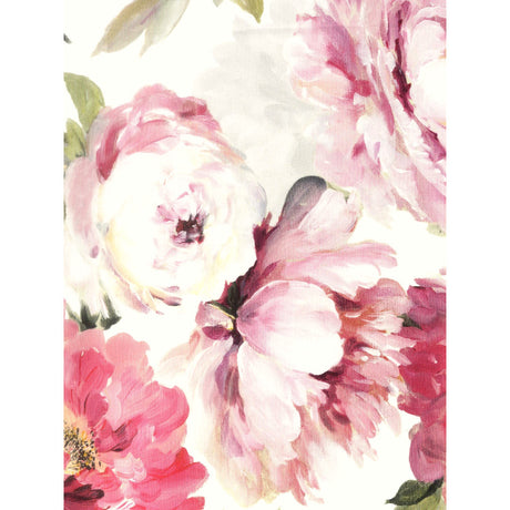 Un Paradiso di Peonie Blanco - Abwaschbare Tischdecke mit Pfingstrosenblüten