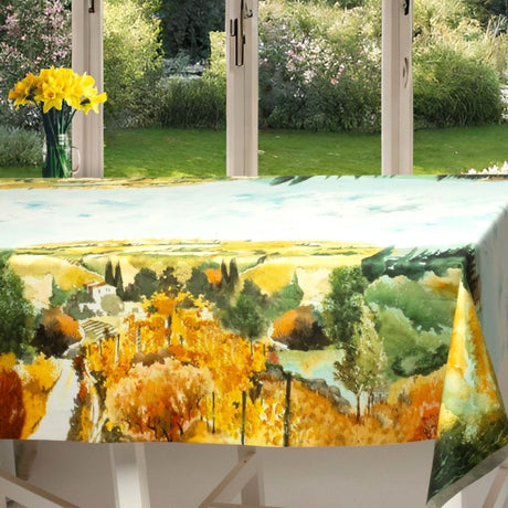 Una Casa in Toscana – Abwaschbare Tischdecke mit schöner toskanischer Landschaft