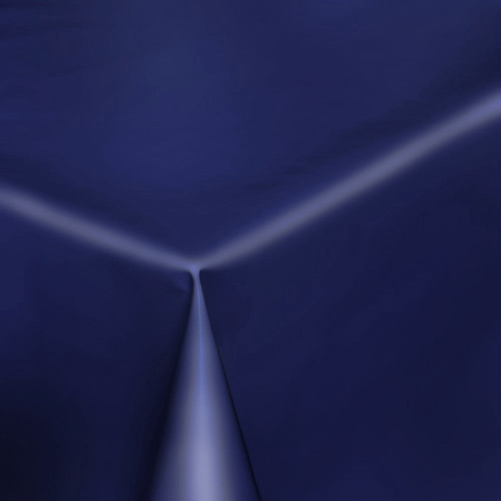 Uni Color – Einfarbige halbglänzende Wachstuch Tischdecke, 140 cm breit – Dunkelblau