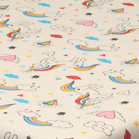 Unicorns – Abwaschbare Tischdecke mit Einhörnern & Regenbögen, Muster
