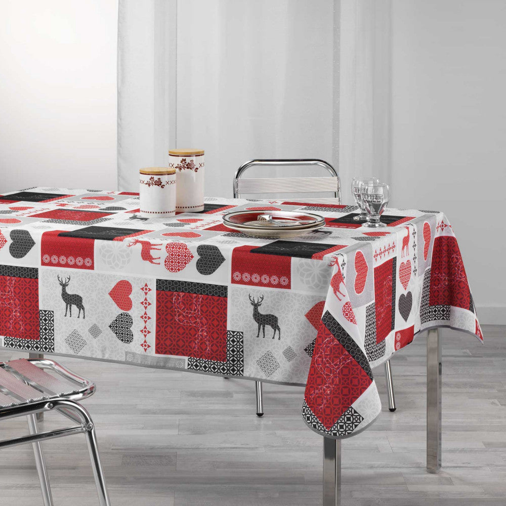 Valtho Rot, fleckabweisende Tischdecke, 150 x 240 cm