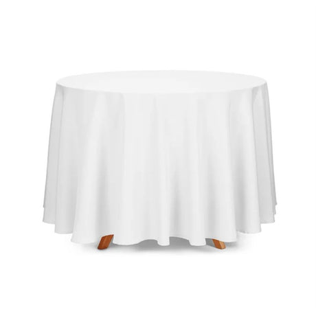 Vento – Einfarbige runde Stofftischdecke Ø230 cm, weiß