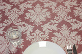 Abwaschbare Tischdecke Versailles Bordeaux mit schönen jacquardgewebten Hopfenornamenten