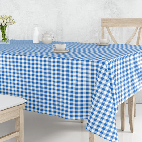 Vichy Azul – Klassische karierte blau-weiße abwaschbare Tischdecke