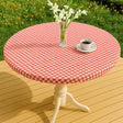 Vichy Petite Rot - Runde Wachstischdecke mit Gummizug