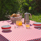 Vichy Rot 150 x 240 cm, rechteckige Tischdecke mit Fleckschutz und Karomuster, gedeckter Tisch