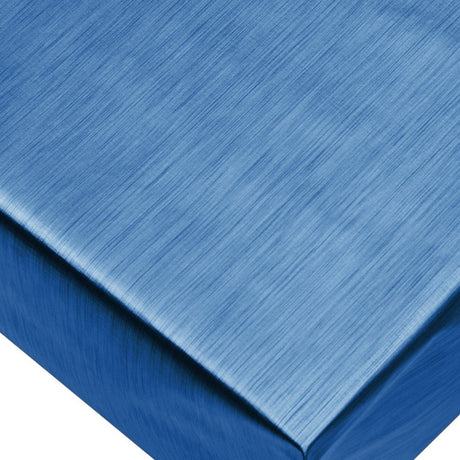 Metallic Blau - einfarbige Wachstuch Tischdecke in Metalloptik