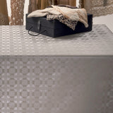Damast Carre Classic Taupe, damastgeprägte Wachstuch Tischdecke