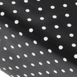 Dot Black, schwarze Wachstuch Tischdecke mit weißen Punkten, 140 cm breit