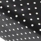 Dot Black, schwarze Wachstuch Tischdecke mit weißen Punkten, 140 cm breit