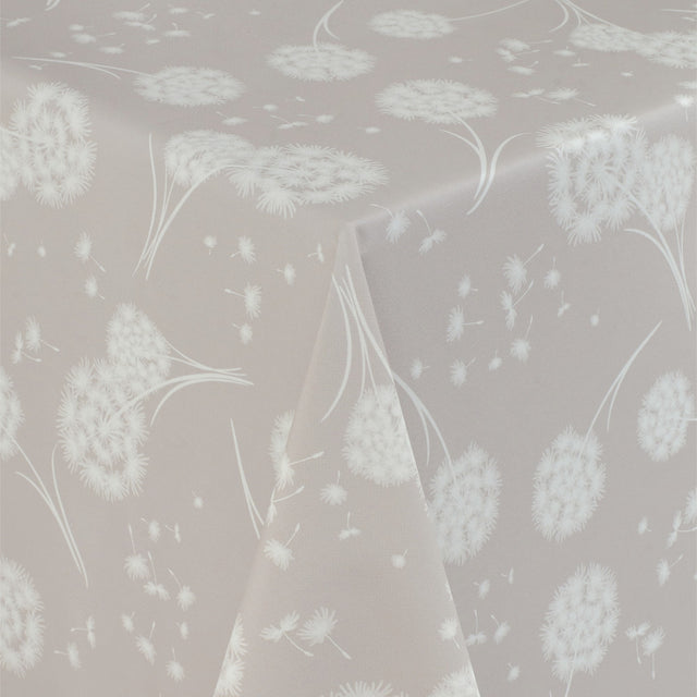 Fnok Beige - Runde Wachstischdecke mit Gummizug