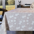 Fnok Beige – Wachstuch Tischdecke mit Löwenzahn und stoffartiger Oberfläche