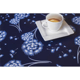 Fnok Blau – Wachstuch Tischdecke mit Löwenzahn und stoffartiger Oberfläche