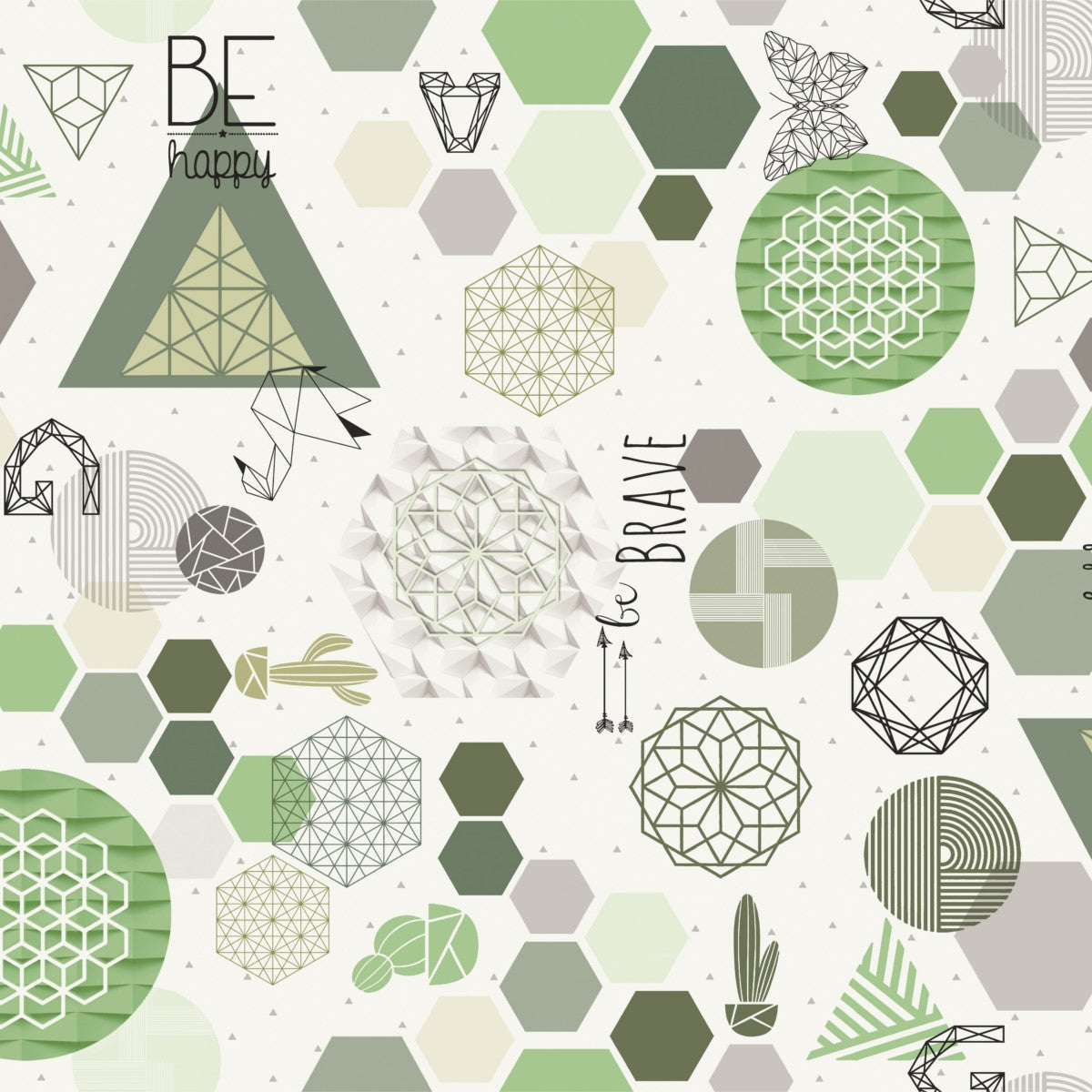 Geometris – LFGB, Wachstuch Tischdecke mit Zulassung für Lebensmittelkontakt