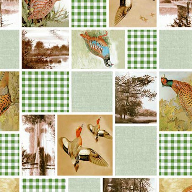 Jagd in Wald und Wiese – Wachstuch Tischdecke mit Jagdmotiven
