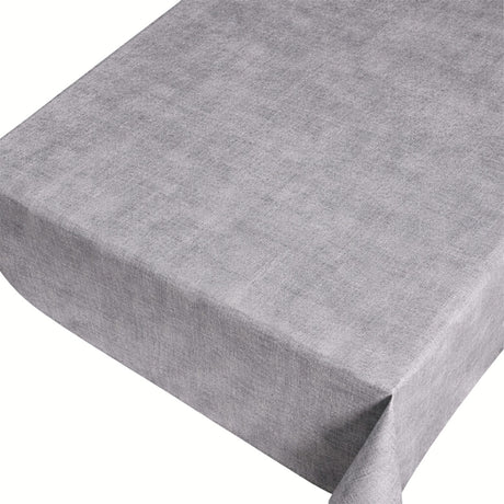 Linen Look Beton - Einfarbige Wachstuch Tischdecke in Leinenoptik, geprägte Oberfläche, Muster