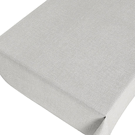 Linen Look Grau - Einfarbige Wachstuch Tischdecke in Leinenoptik, geprägte Oberfläche, Muster