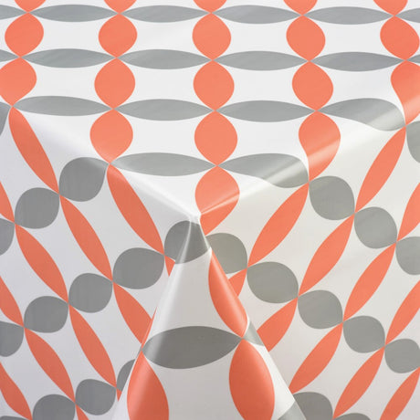 Luna Melon – Wachstuch Tischdecke in Weiß mit Retro-Kreismuster