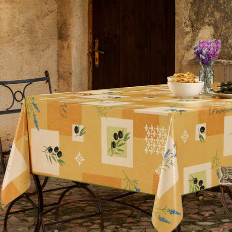 Wachstuch Tischdecke – Provence Oliven Lavendel Orange