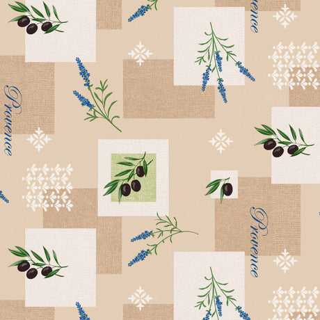 Wachstuch Tischdecke - Provence Oliven Lavendel Beige