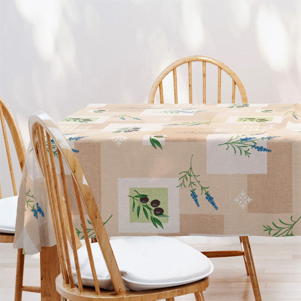 Wachstuch Tischdecke - Provence Oliven Lavendel Beige