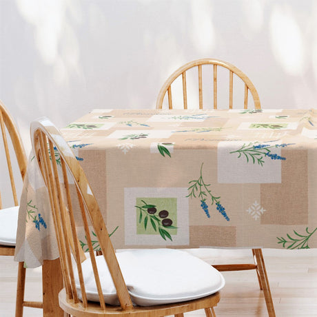 Wachstuch Tischdecke - Provence Oliven Lavendel Beige