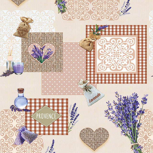 Provence Rustique - Wachstuch Tischdecke mit Lavendelmotiven