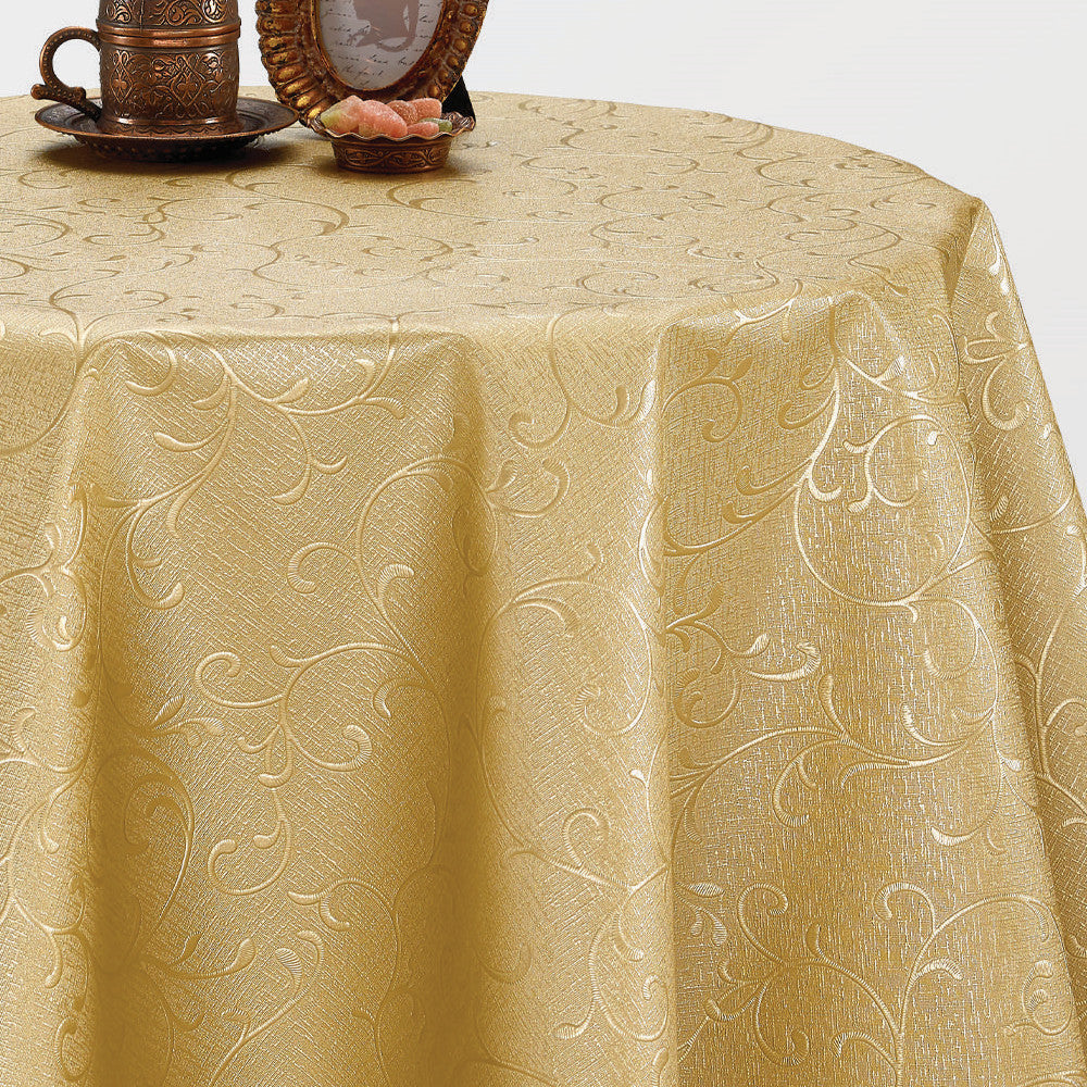 Wachstuch Tischdecke - Snerlehaven Goldbeige - Meterware und rund