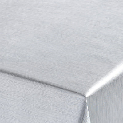 Metallic Silber – einfarbige Wachstuch Tischdecke in Metalloptik