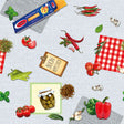 Spaghetti no.3 Buon Appetito – Wachstuch Tischdecke mit Zutaten für gutes Essen