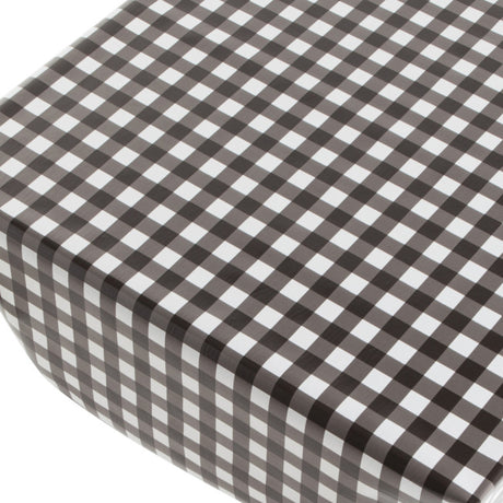 Vito Block, Wachstuch Tischdecke mit Karos schwarz weiß, 140 cm breit