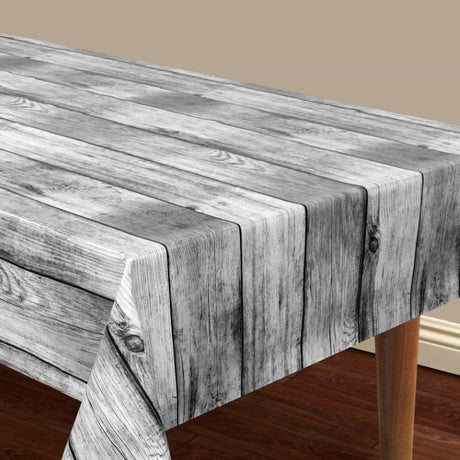 Wachstuch Tischdecke in Holzoptik – Natural Wood Grau