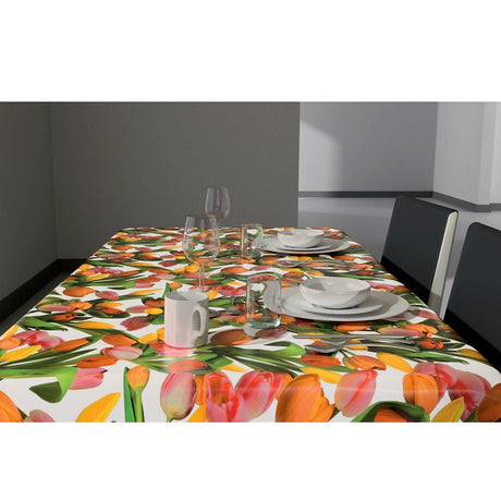 Tulipan Multicolor - Wachstuch Tischdecke mit Tulpen in schönen Farben